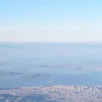 Aerial view of SF and the bay